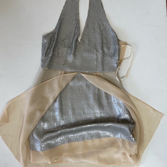 Sheri  Bodell Sequin Chiffon Halter Dress Small SZ 6 - Picture 14 of 16